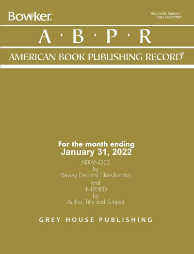 American Book Publishing Record Monthly, 2022 Subscription